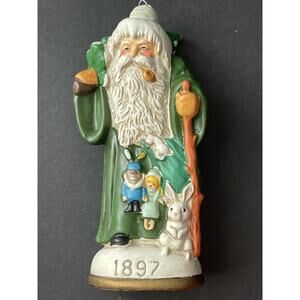 Christmas Reproductions Inc. Old World Santa Ornaments Ceramic Figurine 1897 Vtg